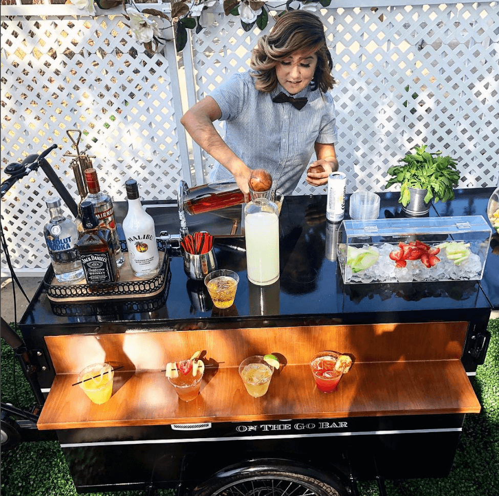 Bar Cart for a Backyard Wedding