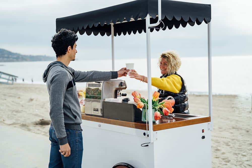 Mobile coffee cart for events